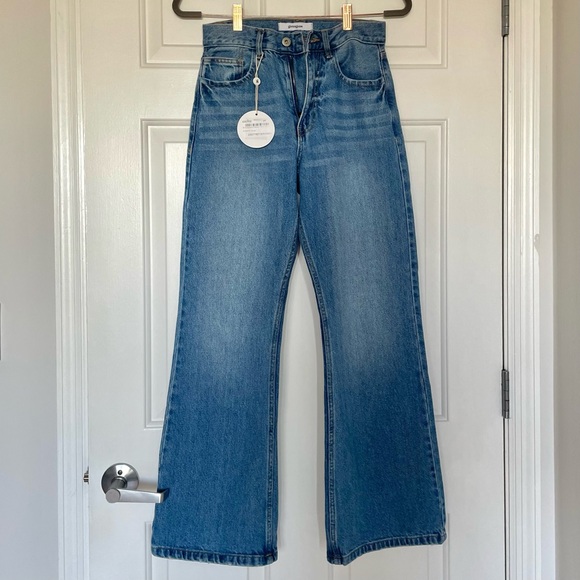 NWT GIMAGUAS Blue Flared Jeans Size 34/XS - Picture 2 of 9